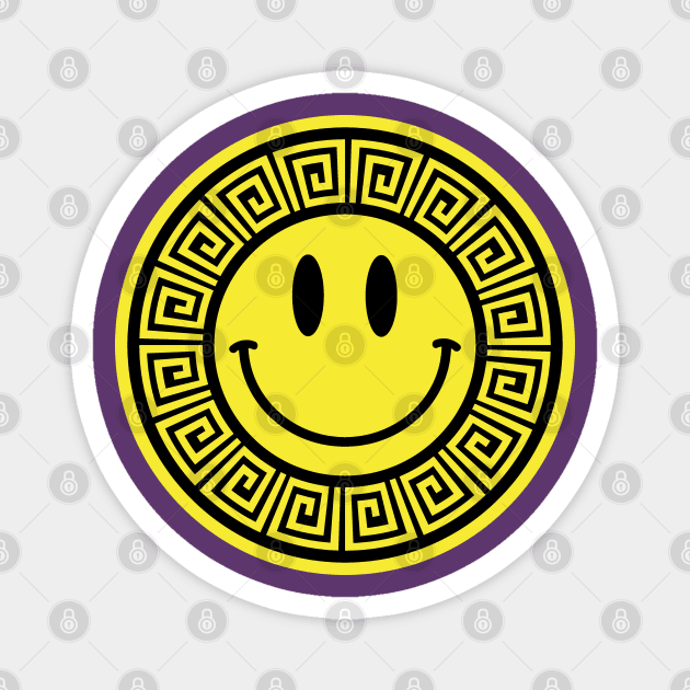 Acid House Aztec Smiley Face Magnet by Twistedburt