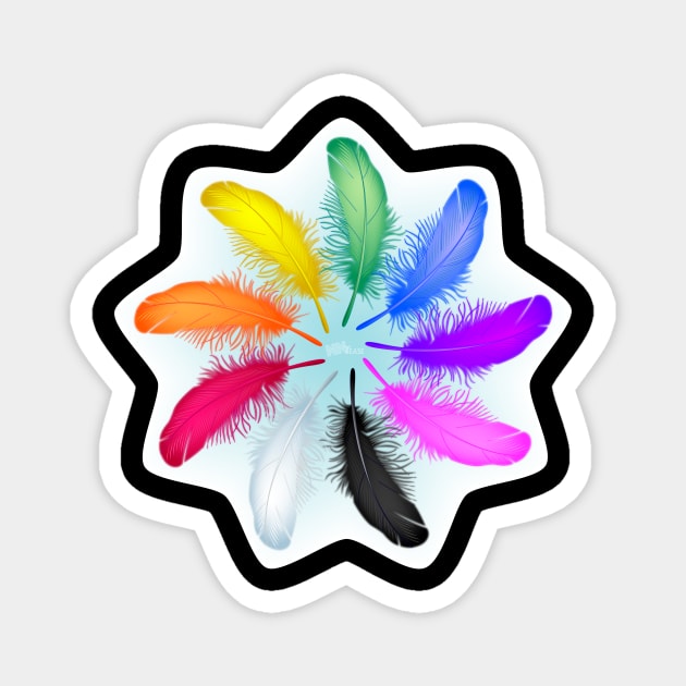 Feather Rainbow Magnet by NN Tease