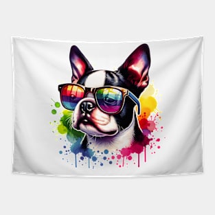 Cool Boston Terrier Tapestry