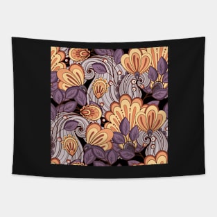 Print with Vintage Floral Motifs Tapestry