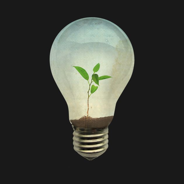 Global Warming plant in a light bulb by Vin Zzep