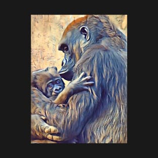 Western Lowland Gorilla and baby T-Shirt