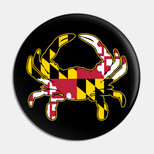 Maryland Flag Crab Illustration Pin