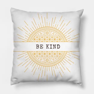 Be Kind Golden Star Mandala Pillow