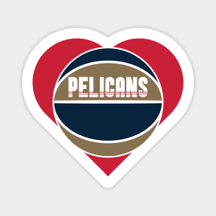 Heart Shaped New Orleans Pelicans Basketball Magnet
