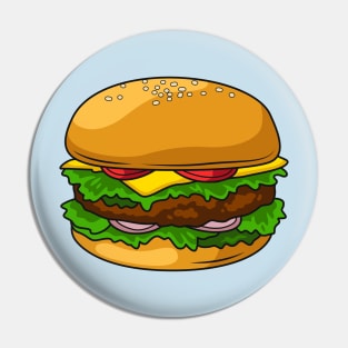 Hamburger cartoon illustration Pin