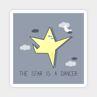 Cute cartoon star in a dancer yoga pose Magnet