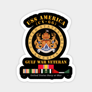 USS America (CV-66) - Gulf War Vet w Gulf  War SVC Magnet