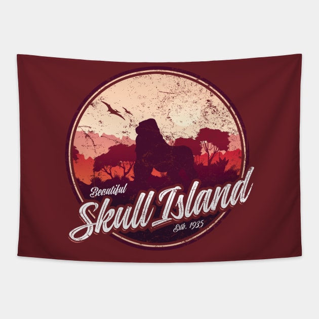 Skull Island Tapestry by MindsparkCreative