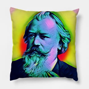 Johannes Brahms Golden Colourful Portrait | Johannes Brahms Artwork 11 Pillow