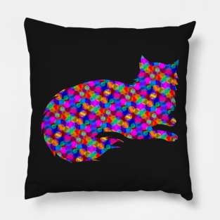 Dotty Rainbow Kitty Pillow