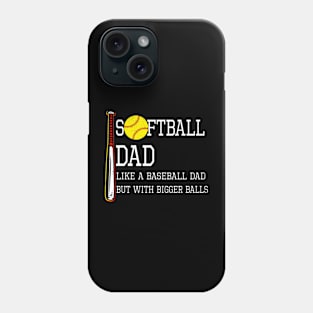 Softball Dad like A Baseball but with Bigger Balls Phone Case