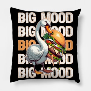 Big Mood Big Food, Swan Craving a Giant Burger Pillow