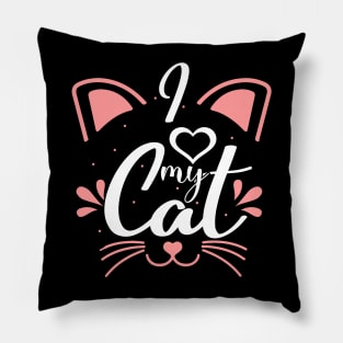 I Love My Cat Pillow