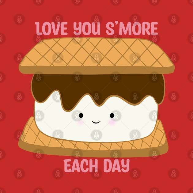 Love You S'more Each Day - Chocolate Marsh mellow Graham Crackers by Orchyd