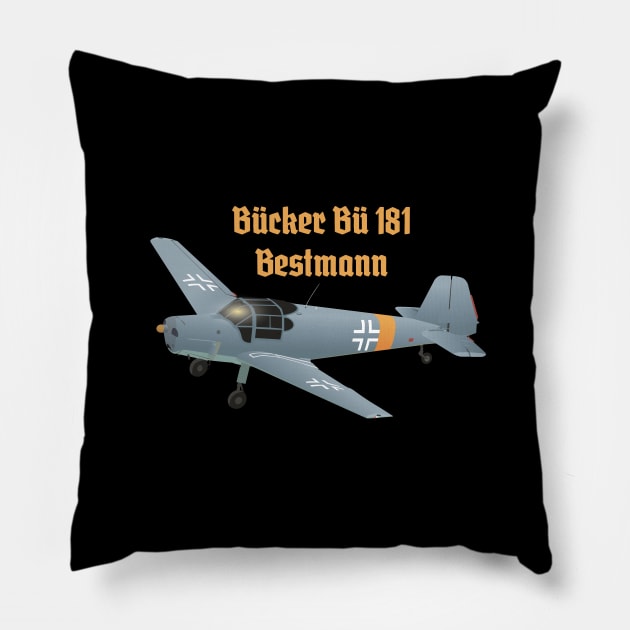 Bücker Bü 181 German WW2 Airplane Pillow by NorseTech