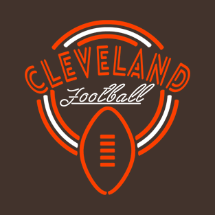 Neon Sign Cleveland Football T-Shirt