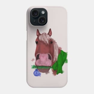 Christmas horse portrait Phone Case