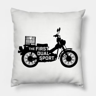 The First Dual-Sport Motorcycle (Black) Pillow