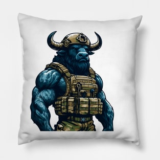 Tactical Minotaur Power Tee: Where Mythical Might Meets Modern Strength Pillow