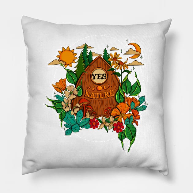 YES TO NATURE PLANCHETTE Pillow by CattGDesigns