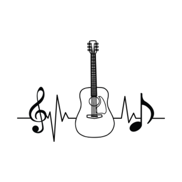 Discover I Like Music - Guitar Pulse Music Heartbeat Symbol For Musician and Music Lovers - I Like Music - T-Shirt