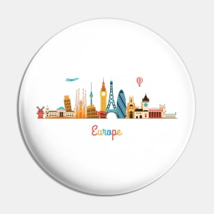 Europe skyline Pin