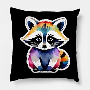 Raccoon Watercolor Pillow