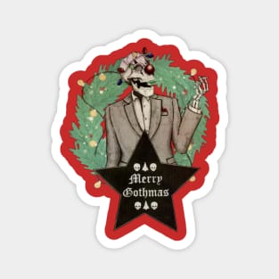 merry gothmas : christmas skull design Magnet