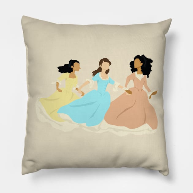 Schuyler Sisters Pillow by Newtegan