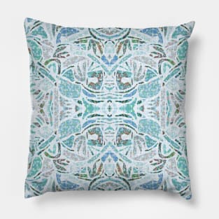 Mosaic in Aquamarine / Boho Tile Pattern Pillow