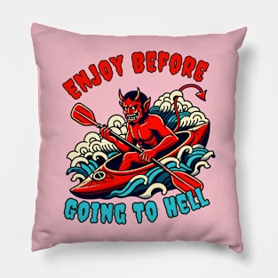 Kayaking devil Pillow