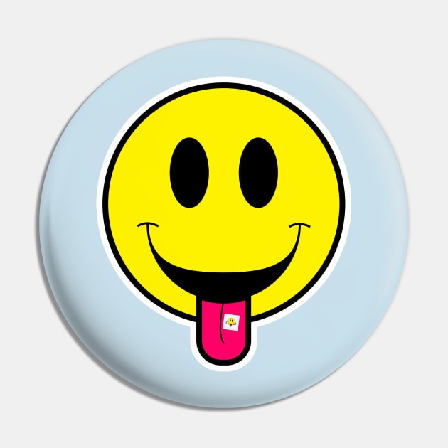 Acid Trip Smiley Face Pin by WalkDesigns