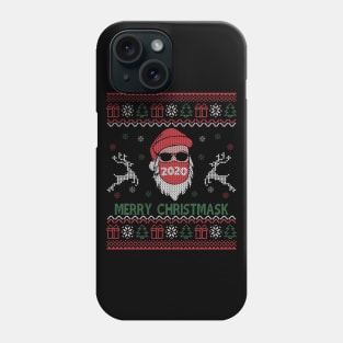 Merry Christmask Christmas 2020 Funny Santa Face Mask Ugly Phone Case