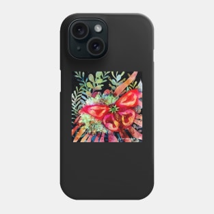 Tropical Strawberry Butterfly Negative Painting Phone Case