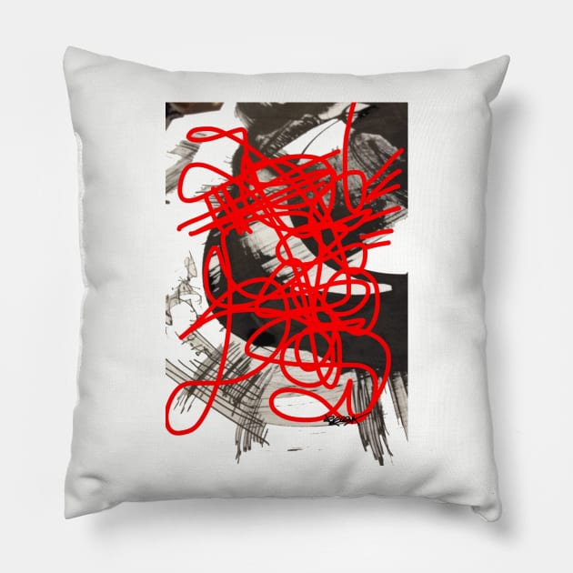 Red and Black Mix by RegiaArt Pillow by regiaart