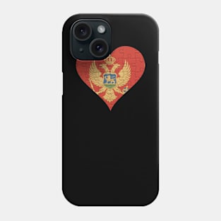 Montenegrin Jigsaw Puzzle Heart Design - Gift for Montenegrin With Montenegro Roots Phone Case