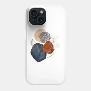 Modern Abstract Blush, Terra-Cotta and Navy Blue Phone Case