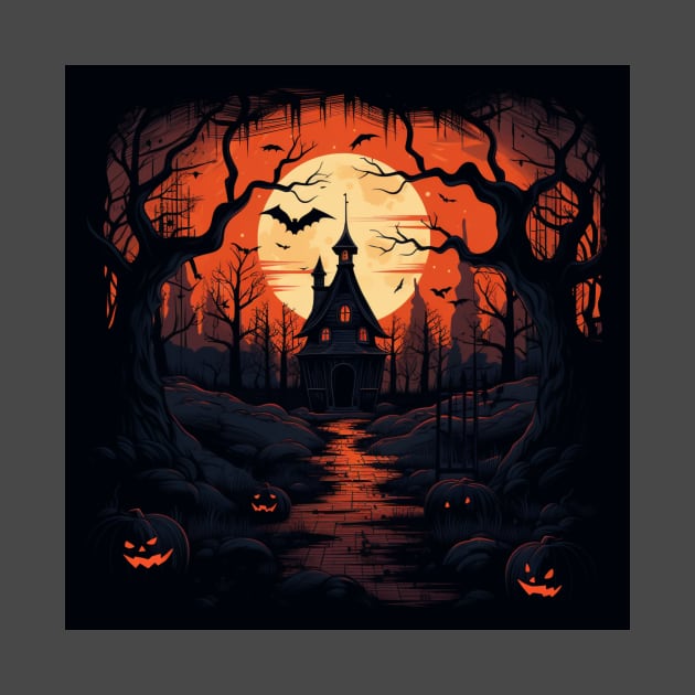 Halloween: Haunted House in Dark Forest by emblemat2000@gmail.com