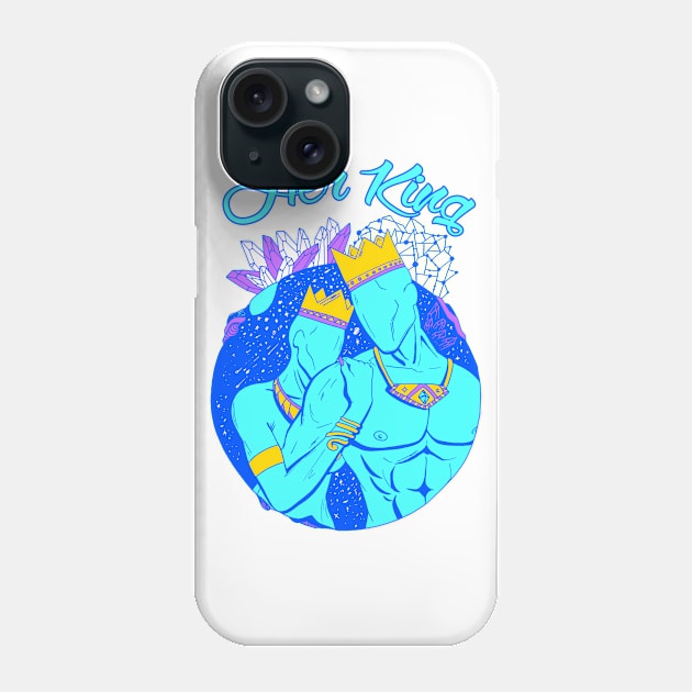 King and Queen Of The Stars - Neon Blue Her King Phone Case by kenallouis