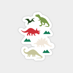 Dinosaurs Ready for Christmas Magnet