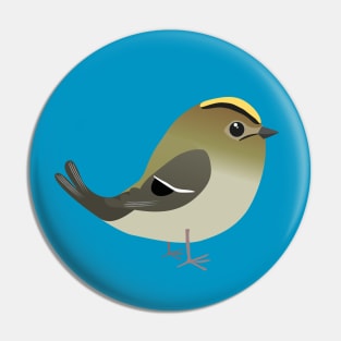 Cute cartoon goldcrest Pin