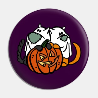 Ghostcats with pumpkin Pin