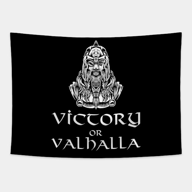 Pagan Norse Mythology Viking God Odin - Victory Or Valhalla Tapestry by Styr Designs