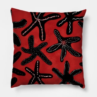 Red Batik Starfish Pillow