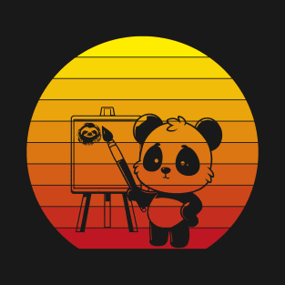 A panda bear draws an artistic painting T-Shirt