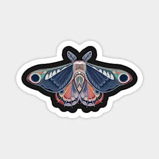 Moth sticker  blue, orange and lila pastel Magnet