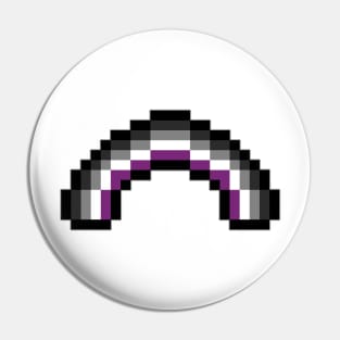 Pixel Rainbow Design in Asexual Pride Flag Colors Pin