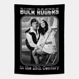 retro buck rogers duet grayscale Tapestry
