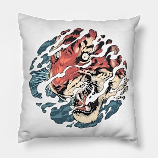 Japanese tiger tattoo art Pillow